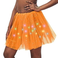 Ženska LED suknja Light Up Star Dance suknje Slojevi baleta Tutus Elastic Mesh Tulle Suknje Novelty