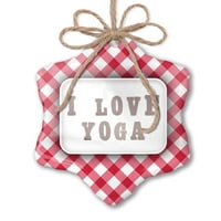 Božićni ukras I Love Yoga Kraft Paper Art Ruka izrađena crvena plaid neonblond