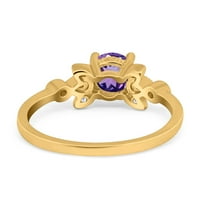 14K zlato 1.37ct okrugli krug g si nano dijamantski angažman vjenčani prsten veličine 7