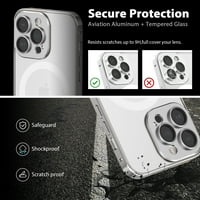 Dteck Magsafe kompatibilni iPhone Pro MA Case sa svim inkluzivnim zaštitnim kamerom Metalno staklo,