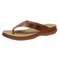 Oucaili Womens Flip-Flops klizanje na plaži Sandal platforme klina Sandale Neklizajuće ljetne casual