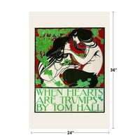 Kad su srca Trumps Tom Hall Vintage ilustracija Mucha Art Deco Vintage Francuska Zidna umjetnost Nouveau