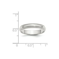 Čvrsta srebrna srebrna sa srebrnom klasičnom kupolom Milgrain vjenčani prsten veličine 6