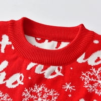 Toddler Boys Girgi Božićni crtani Dinosaur Santa printova džemper s dugim rukavima Topli pleteni pulover