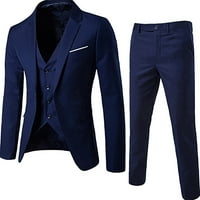 Muški odijelo Slim 3-komadni odijelo Blazer Business Wedding Party Jacket prsluk i