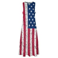 Žene 4. jula haljine crveno bijela i plava američka haljina zastava ljetna odjeća Večernja zabava za