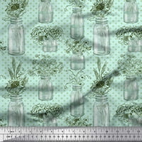 Soimoi Green Modal modalna satenska boca vaza i suncokretovo točke Ispiši šivanje tkanine dvorište široko