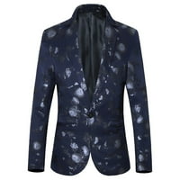 Bazyrey muški jakne Dickies casual poslovni vjenčani dugi rukav ispisuje cvjetno odijelo kaput jakna