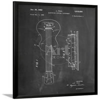Gibson Les Paul Guitar patent, uramljena umjetnost Print Wall Art by COLE granice koje prodaje Art.com
