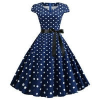 Ljetne haljine za žene Party Dots Ispis kratkih rukava 1950-ih Domaćica večernja party maturalna haljina