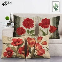 Cvjetni jastuk navlake šareno cvijeće bacaju jastuče za kućnu sofu sofa spavaće sobe ružičaste crvene