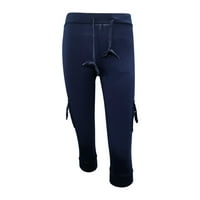 Ženske hlače dame Ljetni modni udobni labavi elastični taster za elastičnu strugu Joga obrezane hlače