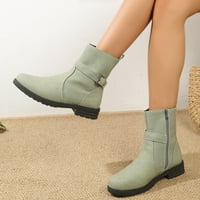 Ženske čizme i čizme Neklizne guste potpetice Velike veličine Mid Dužina modne drešene cipele zelena