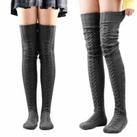 GZWCCVSN ženske pletene bedro velike čarape, vunene čarape za toplu nogu, ekstra dugačke zimske nogu