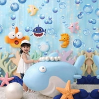 Prozirni mjehurić zid naljepnica za naljepnicu Dijete ispod morskog rođendana zabava ukras plava bijela