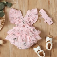 Novorođenče za djevojčice odjeću za djecu za djevojke za djecu Romper bodi, cvjetni ružičasti ružičastih