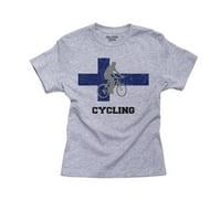 Finska olimpijsko - biciklizam - zastava - silueta Boy's Pamučna majica