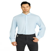 1pa muški dugi rukav s dugim rukavima dolje majice casual formalne obične košulje, plavo, 2xl