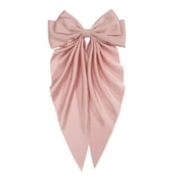 Ženski veliki bowknot frizerski klipi lijep klip sa dugim repom za ukrašavanje kose - ružičasta