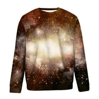 Muška 3D ispisana novost Duks svemir Starry Sky Graphic s dugih rukava Crewneck Pulover na vrhu Ležerne