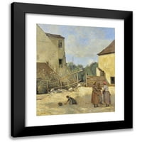 Jean-Baptiste-Camille Corot Crna modernog uokvirenog muzeja Art Print pod nazivom - Tri seljačke žene