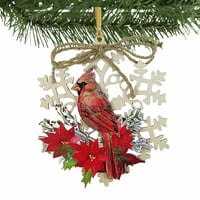 Odmor ukras kardinalni snježni pahuljica drvo poinsettia crvena ptica strana