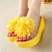 DMQupv sandale Ženske veličine Ženske cipele Ležerne prilike Solid Bohemian Style za žene Klinovi Ženske plaže Sandale Žene Sandal Yellow 6.5