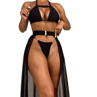 Ženski kupaći odjeću Halter bikini set s plažom pokriva suknju