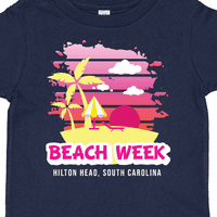 Inktastična sedmica plaža Hilton Head Južna Karolina sa palmima Drveće poklon majica Toddler Girl Majica