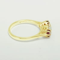 Britanci napravio 14k žuto zlatni ženski prsten prirodni obilni i ružičasti turmalinski godišnjički