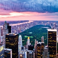 New York City, New York, Pink i Ljubičasta Skyline