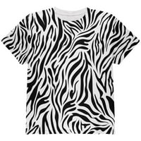 Zebra uzorak kostim bijela širom omladine majica