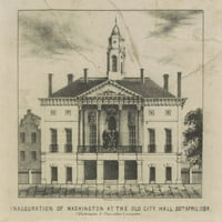Ispis: Inauguracija Washingtona u staroj gradskoj vijećnici 30. aprila 1789