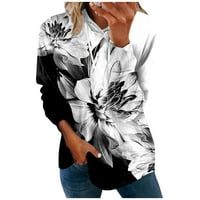 Ženska modna svakodnevna svestrana casual crewneck dukseri dugih rukava tiskani top dukseri