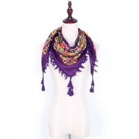 Cuoff šal za žene zimski šalovi Lady Folk-Custom Tint Tine Tassel Square Wrap Shawl Travel Scarve Šal