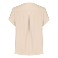 Yyeselk ljetne bluze za žene srušene ležerne latice kratkih rukava seksi V-izrez TUNIC košulje modni
