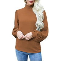 Viikei Womens Plus Veličina Žene Turtlenecks Clearence Žene Dugi rukav Modni ležerni čvrsti pleteni