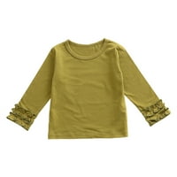 Rank i stil Top Plain Plain Thers za djecu Dječja djevojka Majica sa čvrstim bojama sa lukom izrez čipkaste