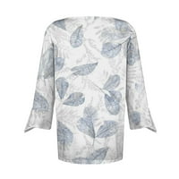 Apepal Womens Ljeto V bluze za izrez Swiss Dot Tunic Top Casual Button majice svijetlo siva 2xl