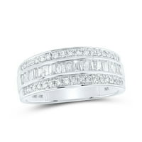 Dijamantna ponuda 10kt bijela zlatna mens baguette Diamond Band Ring CTTW