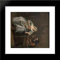 Bolesna žena uokvirena umjetnost tisak Jan Steen