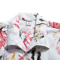 Jinda muške muške havaske košulje Aloha kratki rukav dolje majica majica pamučna košulja pamuk labav
