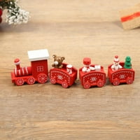 Dečiji ukrasi za božićne željeznice četverostruki drveni vlak za rođendan poklon Božićni privjesak poklon