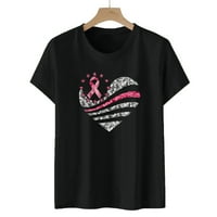 Košulje za podizanje raka dojke ružičasta vrpca labava fitit comfy majica kratkih rukava kratkih rukava