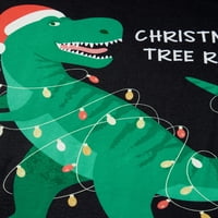 Wybzd Family Božićne PJS Podešavanje dinosaura DEER dugih rukava Top plane Hlače za odmor Pajamas za