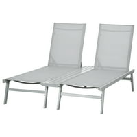Sobe kaisene ležaljke sa 2, aluminijumske stolice za sunčanje sa pet pozicija koji se uklapaju natrag,