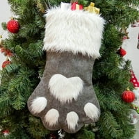 Božićne čarape dugo - dlakavi pas kandža Božićne čarape poklon torba božićna stablo ukrasi božićne ukrase