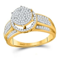 Dijamantna ponuda 10KT Žuta zlatna žena Okrugli dijamantni krug Klaster prsten CTTW