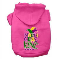 Mirage Pet 62- BPKMD Mardi Gras King Ecromple Print Mardi Gras Hoodie, Bright Pink - Medium