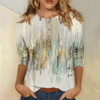 Ovecza seksi bluze za ženske majice prema dolje grafičke žene Zapadne košulje Plus veličine pola rukava